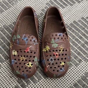 Brown Loafers with Vibrant Accents